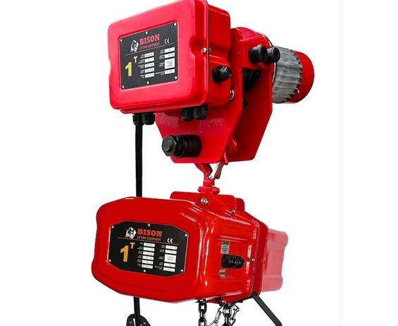 BISON SINGLE PHASE ELECTRIC CHAIN HOIST WITH MOTORIZED TROLLEY