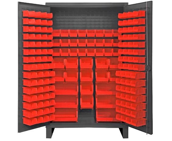HEAVY DUTY STORAGE CABINETS WITH HOOK-ON BINS