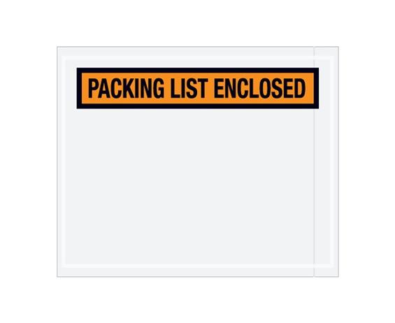 PACKING LIST ENCLOSED ENVELOPES